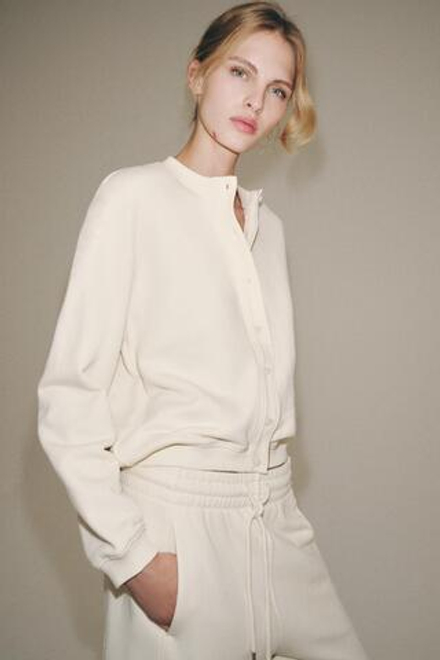 ZARA ХЛОПКОВАЯ ТОЛСТОВКА НА ПУГОВИЦАХ, ЭКРЮ