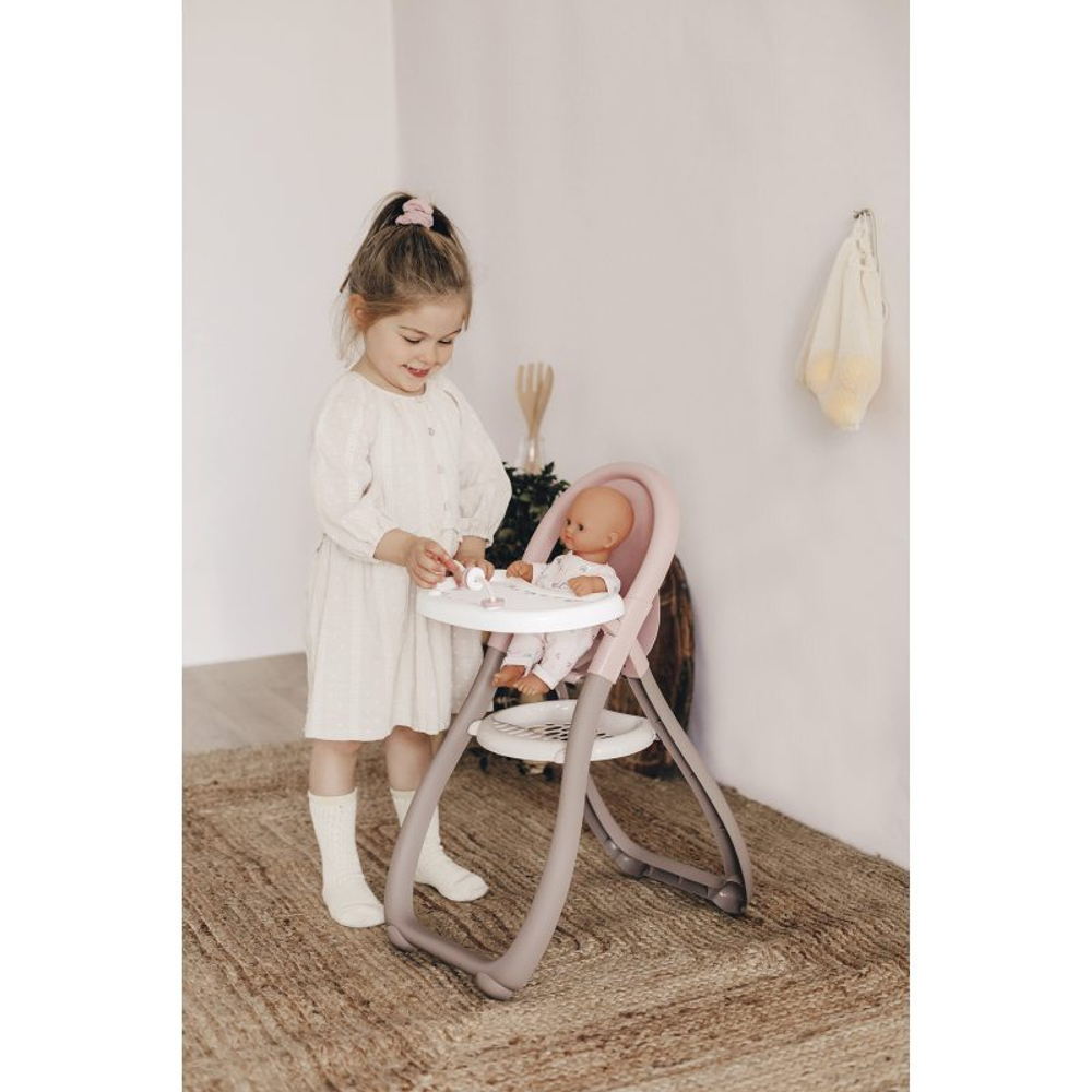 Smoby Baby Nurse - Стульчик для кормления для куклы + аксессуары 220370