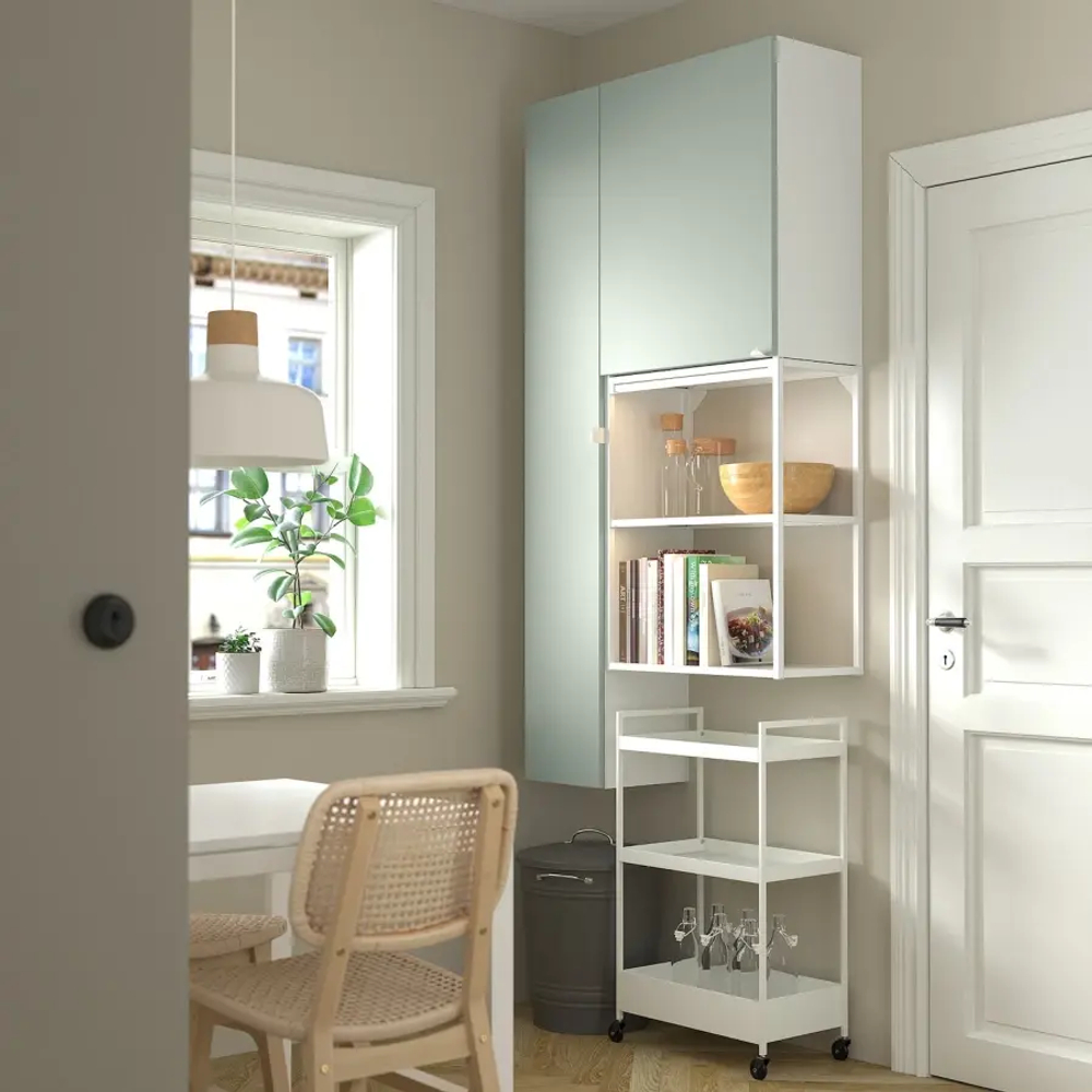 Комбинация для ванной - IKEA ENHET, 90х32х180 см, белый/светло-зеленый, ЭНХЕТ ИКЕА