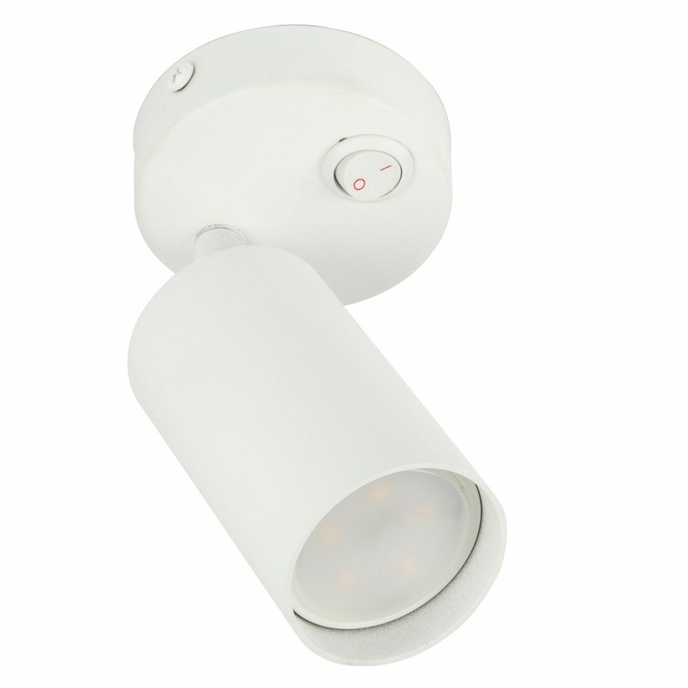 DLC-S620 GU10/B WHITE Светильник декоративный накладной, серия Sotto. Без лампы, цоколь GU10. Выкл. на корпусе. Металл. Белый. TM Fametto