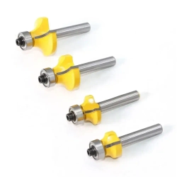 4 шт, Фреза кромочная калевочная, с нижним подшипником хвостовик 6 мм JGZUI