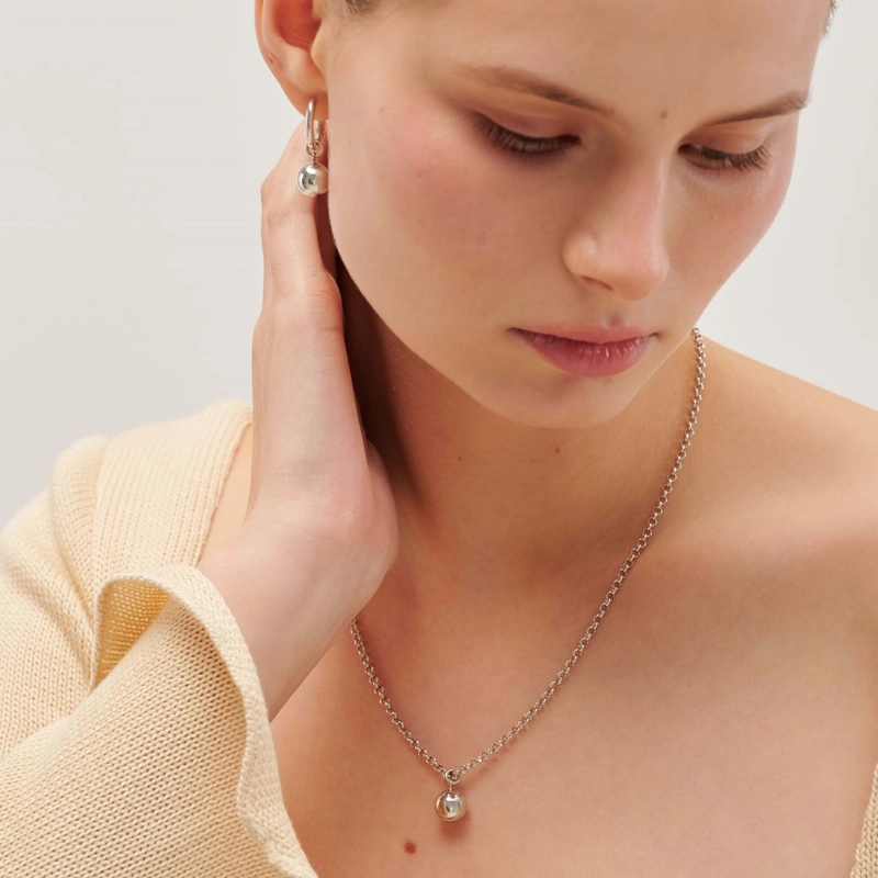 Колье Планета с Серебряным Шаром