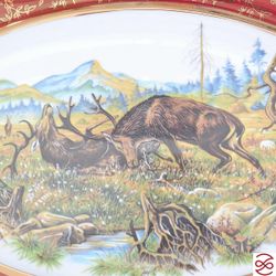 Блюдо овальное Repast Охота красная Мария-тереза 38 см