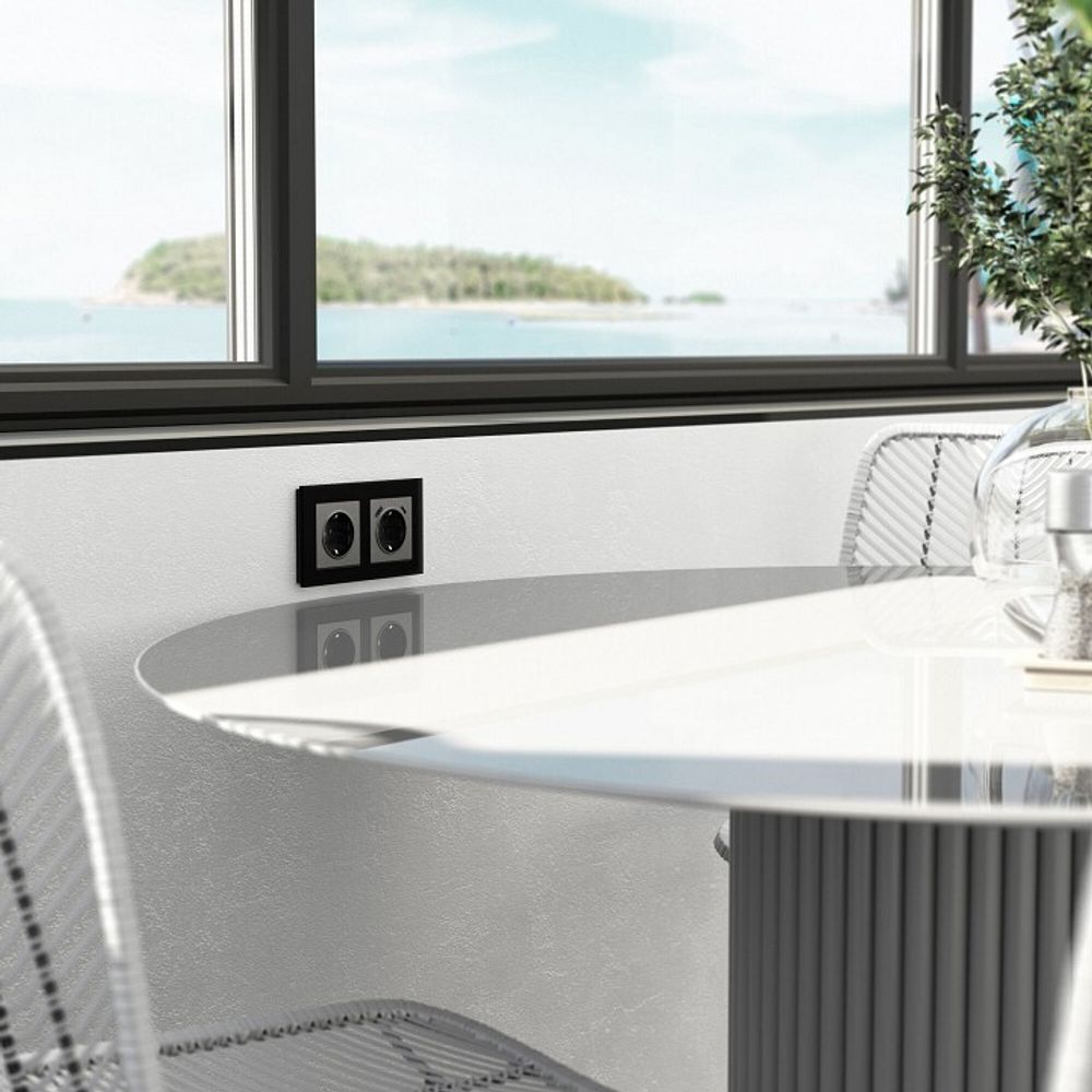 Рамка на 2 поста Werkel Senso (черный, стекло soft-touch) W0023108