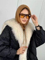 капор зимний и осенний капюшон- снуд вязаный ангора