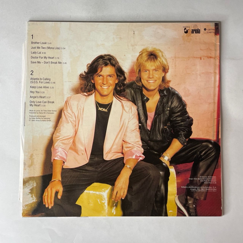 Винтажная виниловая пластинка LP Modern Talking, Ready For Romance (The 3rd Album) (Испания 1986) Brother Louie
