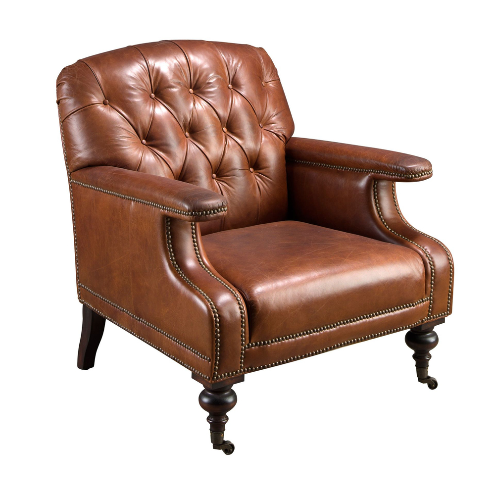 Кресло Angel Cerda Chester 5163 из коньячно-коричневой кожи