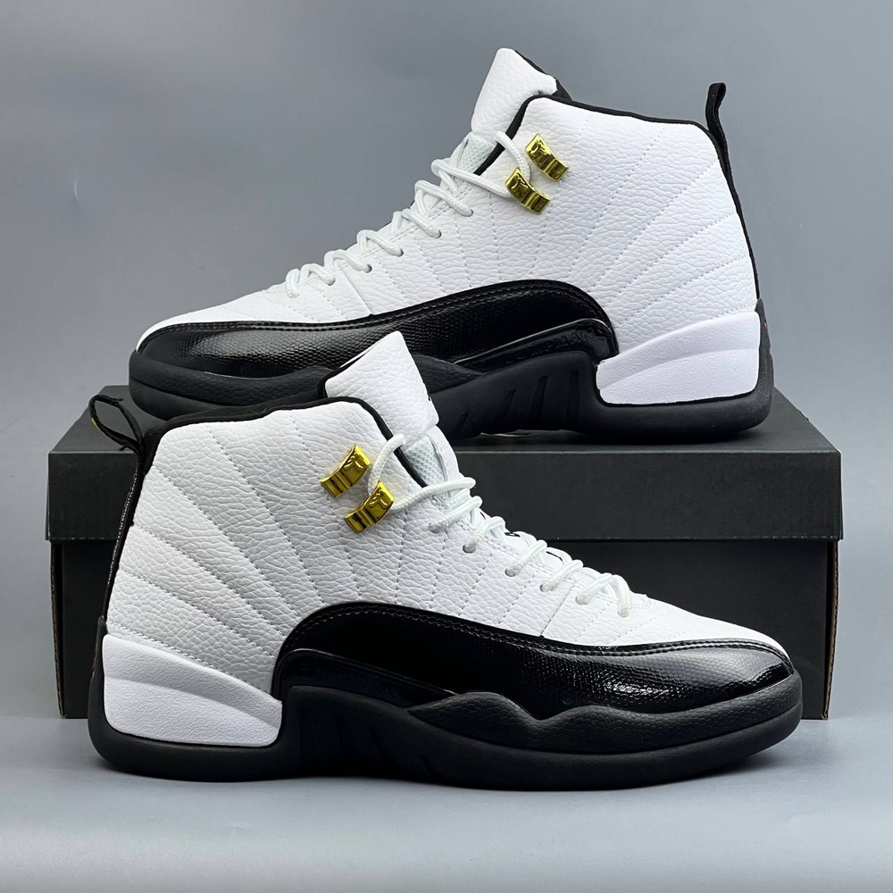 Кроссовки Nike Jordan 12 #482 (бел.-черн.)