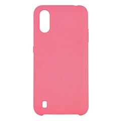 Силиконовый чехол Silicone Cover для Samsung Galaxy A01 (Ярко-розовый)