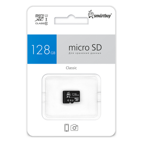 карта памяти SmartBuy 128Gb microSDXC 10cl UHS-1+ ад.