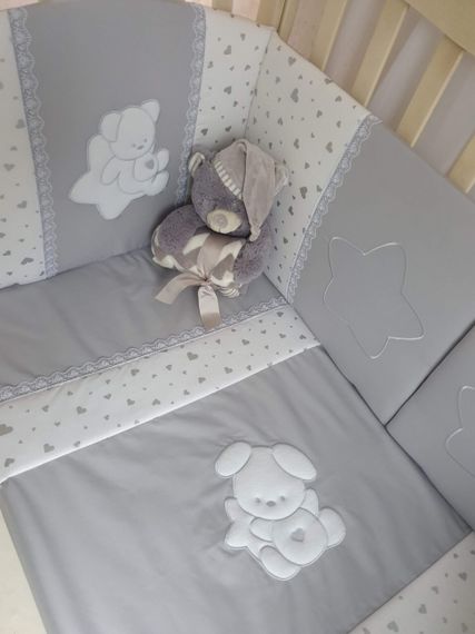 Набор в кровать для новорожденных Lollycottons Maks Bear, Серый