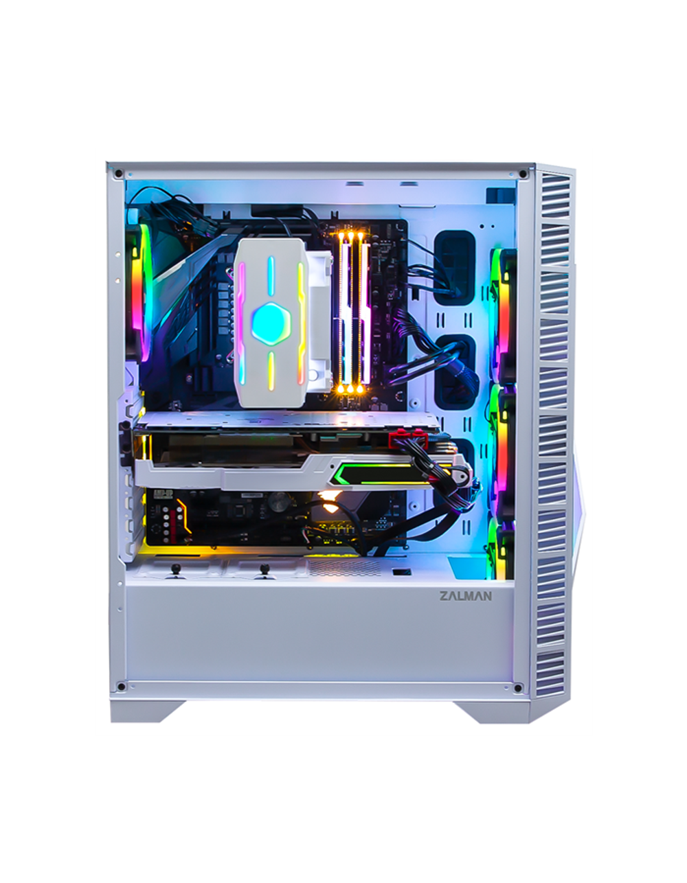 ZALMAN Z3 ICEBERG, ATX, WHITE, WINDOW, 5x3.5", 1x2.5", 1xUSB2.0, 2xUSB3.0, FRONT 1x120mm ARGB, REAR 1x120mm ARGB