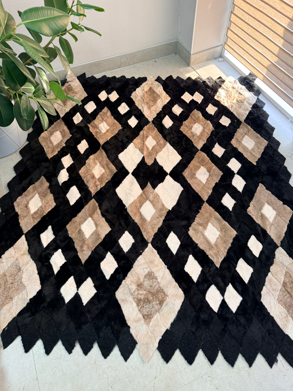 Покрывало меховое ковер из шкуры овчины