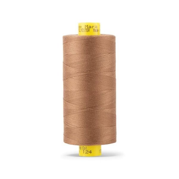 Нитка Gutermann Mara 120 (1000 метров), 1 кат., универсальная | 124 золотисто-коричневый