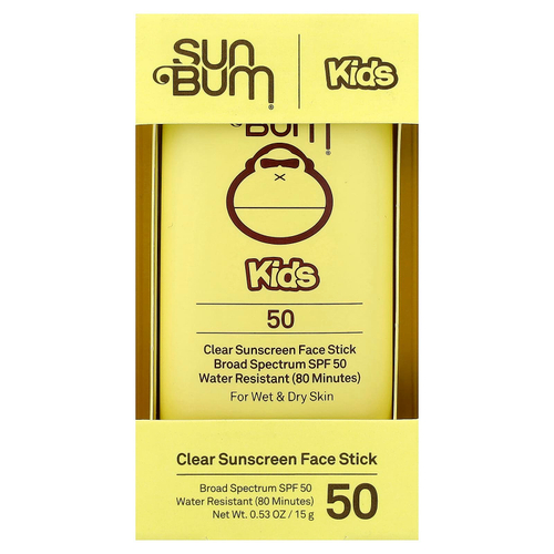 Sun Bum, очищающий солнцезащитный стик для лица, SPF 50, 15 г (0,53 унции)