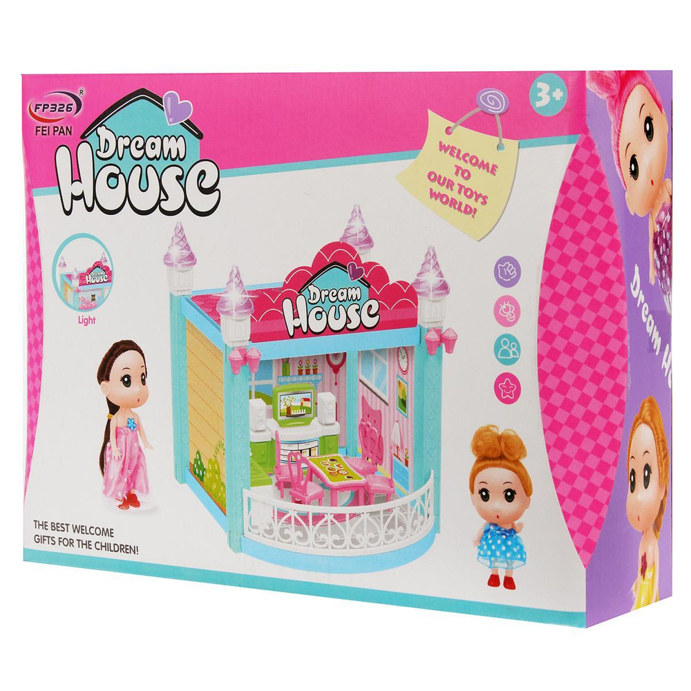 Игрушечный дом для куклы с мебелью коробка 326-D7