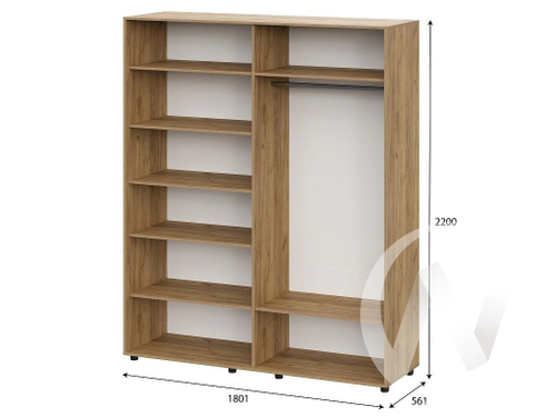 Шкаф 4-х створчатый МС Милан (дуб золотой/белый/белый матовый)