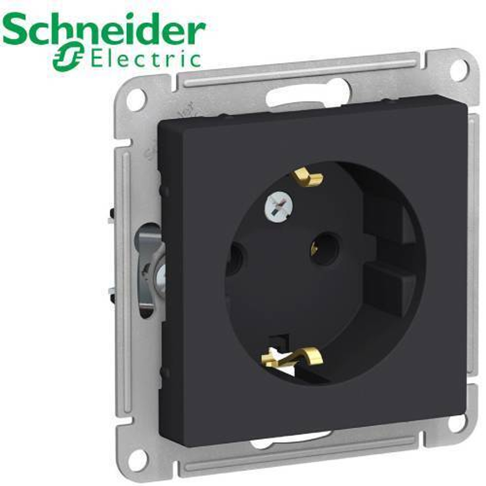 Розетка с/з (карбон) AtlasDesign Schneider ATN001043