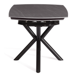 Стол обеденный Winston/Винстон столешница керамика (матовая) /опоры металл, темно-серый/черный, (120+30+30)x80x75(+1) см