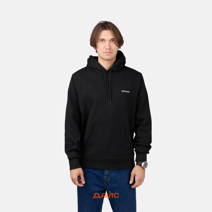 Толстовка мужская Carhartt WIP Script Embroidery Hooded  артикул:I033658_black - купить в магазине Дайс