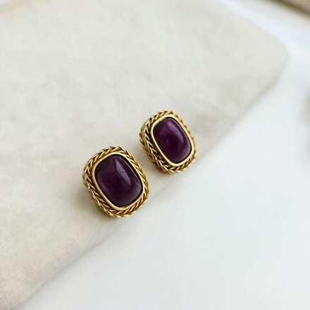 Серьги Givenchy с бордовым кабошонои