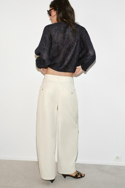 ZARA СВИТЕР С ШИРОКИМИ РУКАВАМИ, СИНИЙ/ЧЕРНЫЙ