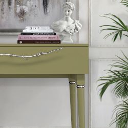 Консоль Арт Колор matte Классик Сильвер Зеленая олива матовая