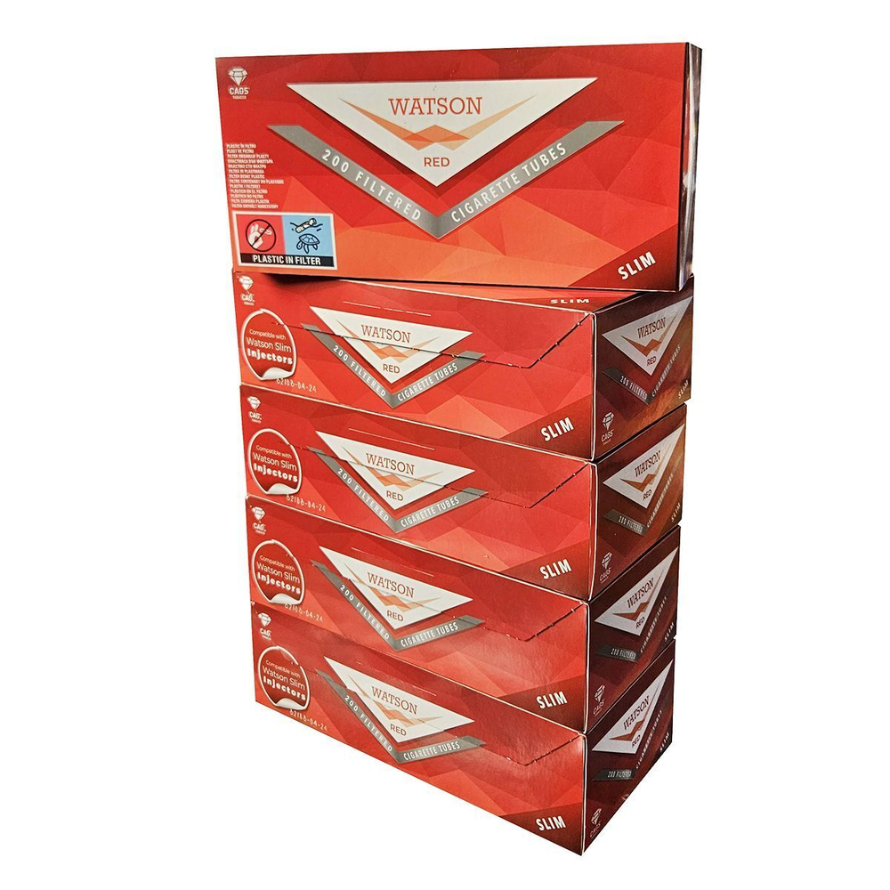 Гильзы для сигарет "Watson" Slim Red 17мм 5x200шт