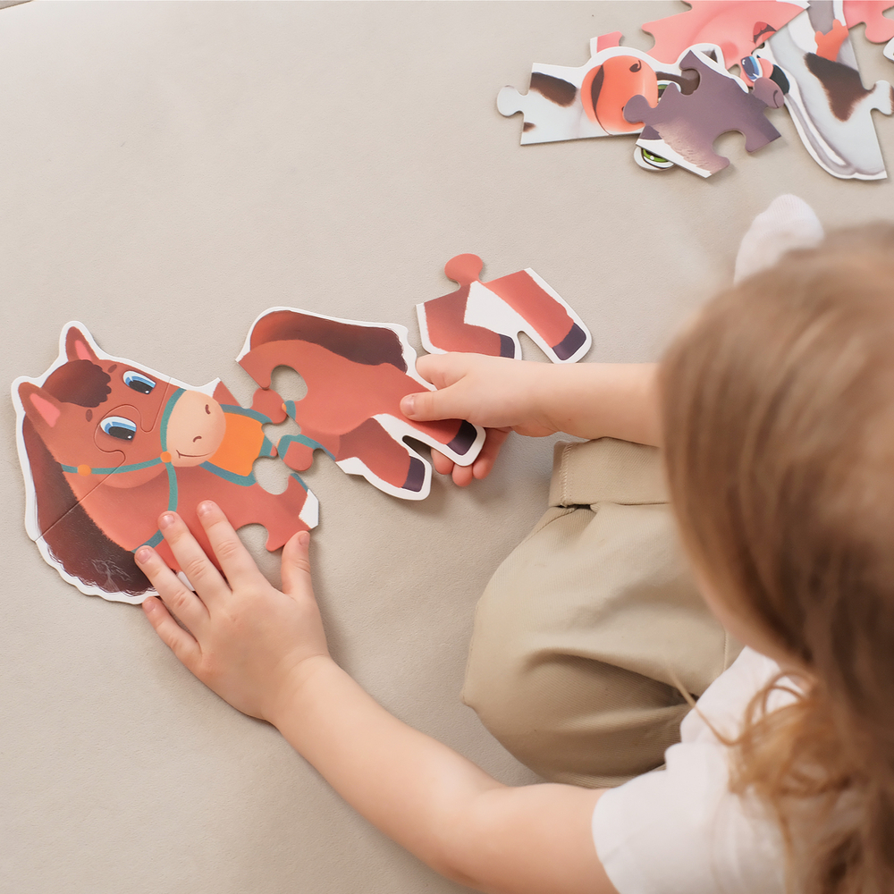 Домашние животные, картонные пазлы