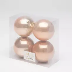 Набор пластиковых шаров Глория 100 мм., оранжевый перламутр, 4 шт., ЕлкиТорг (150411)