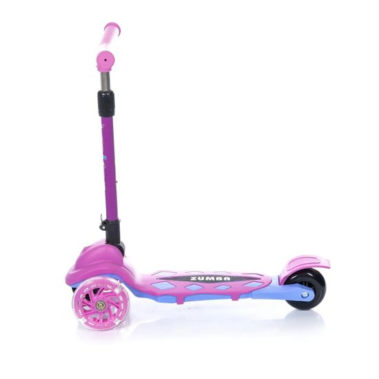 Самокат трехколесный со светящимися колесами Micar Zumba 2022 розовый