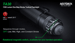 Фонарь Nextorch TA30 тактический, 1300 люмен, моментальный стробоскоп (TA30)