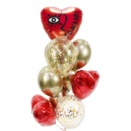 Букет из воздушных шаров "Обожаю"