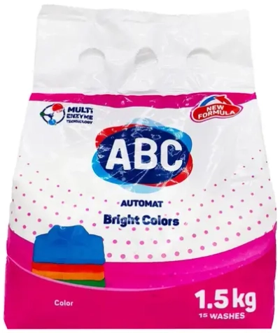 Порошок для стирки белья ABC цветной 1.5KG