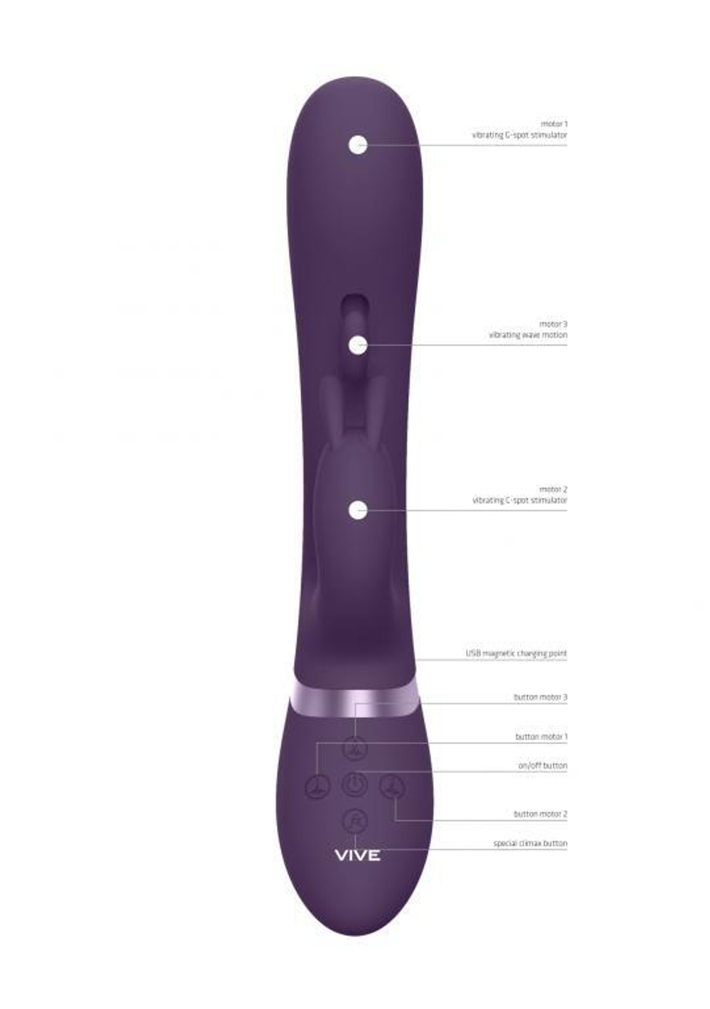 VIVE - Вибромассажер Tama- Purple