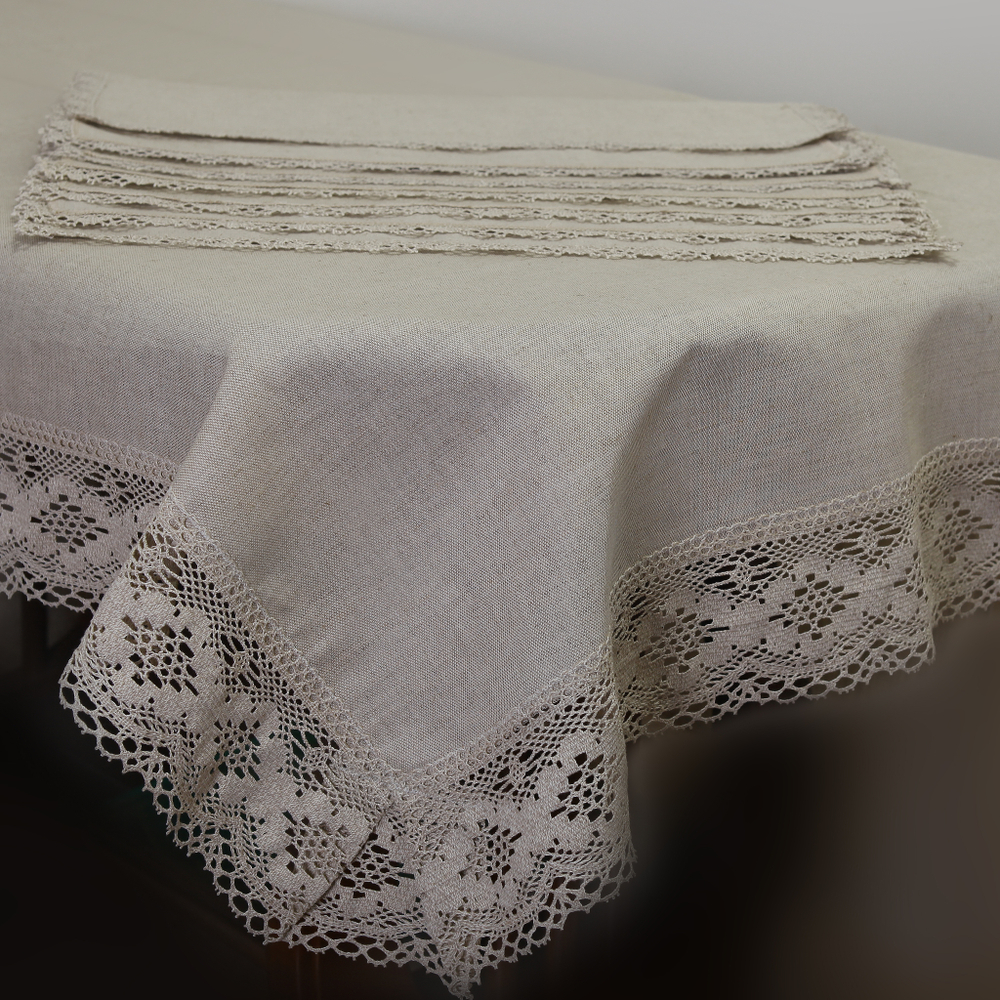 Скатерть 180x280 и 12 салфеток Old Florence Corda натуральные Италия
