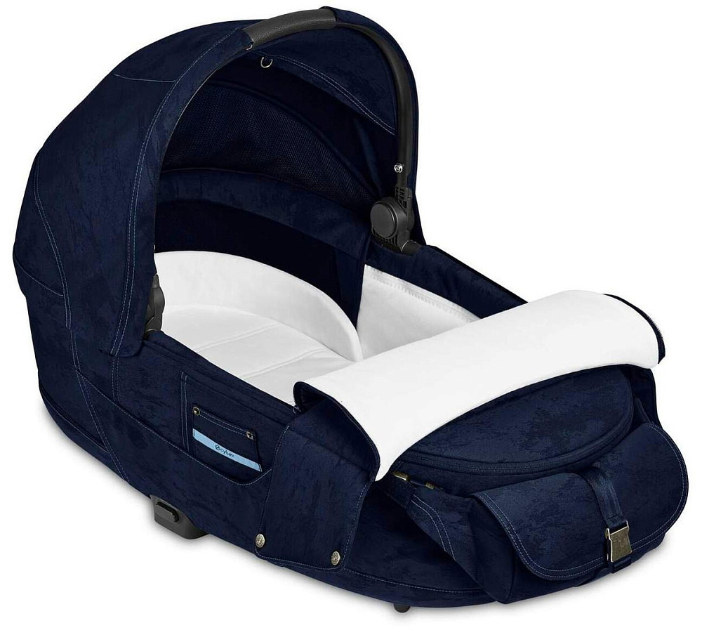 Коляска Cybex Priam IV Fashion Collections Rebellious Luxury Denim Blue 2 в 1 Chrome Brown