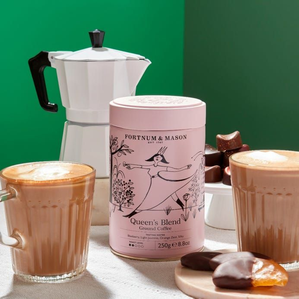 Fortnum and Mason Молотый кофе Queens Blend в банке, 3 банки по 250г