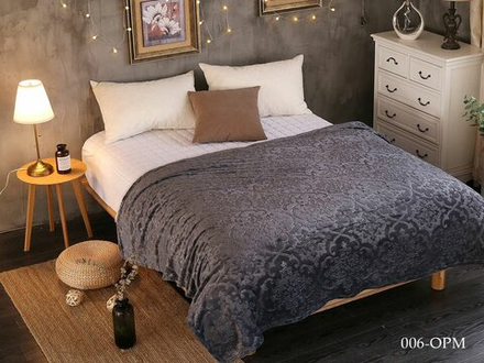 Плед 200х220 велсофт, Cleo, Moreska тёмно-серый 200/006-OPM