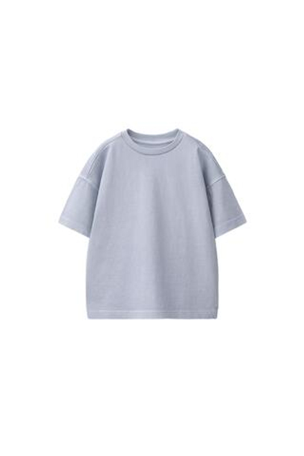 ZARA ОДНОТОННАЯ ФУТБОЛКА, ЖЕМЧУЖНО-СЕРЫЙ
