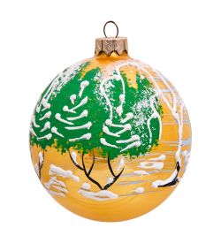 Элита НФШ-1184 Ел. украшение Шар «Берёза в снегу» 85 мм