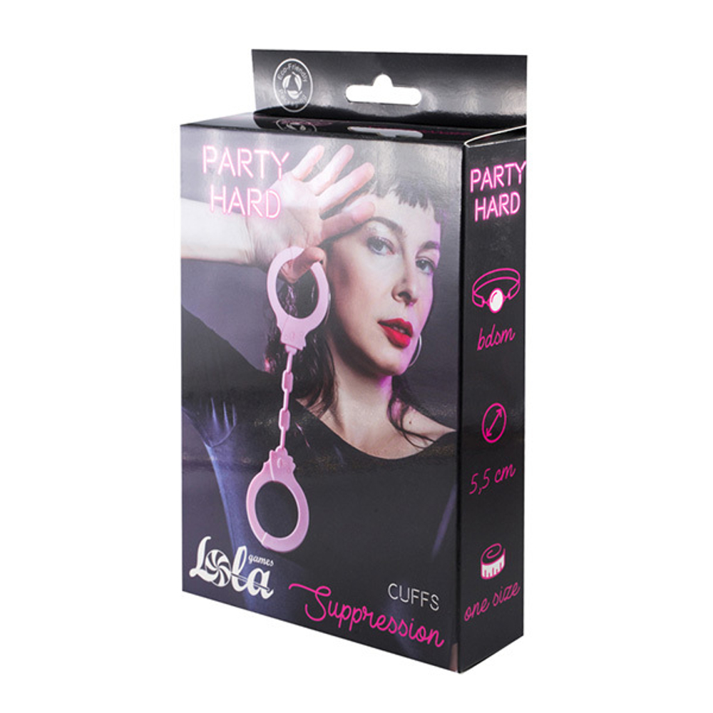 Розовые силиконовые наручники Lola Games Party Hard Suppression 1167-03lola