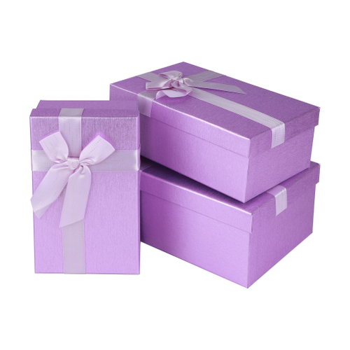 Коробка, прямоугольная "Чудесный подарок" Сиреневый, 19*12*6.5 см