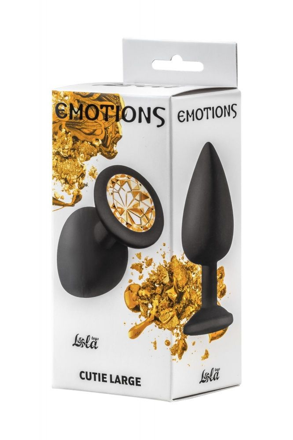 Анальная пробка Emotions Cutie Large Black golden crystal 4013-07Lola