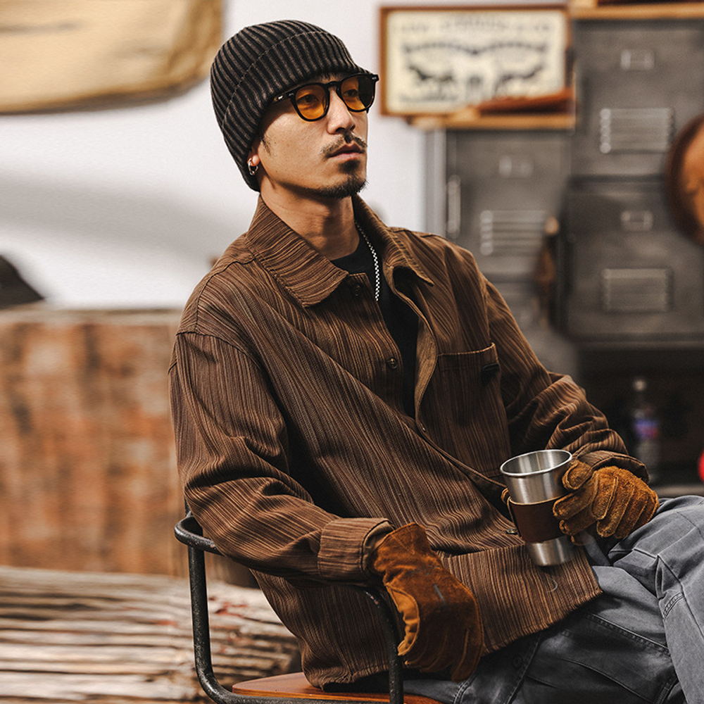 Рубашка мужская из бамбука длинный рукав весна