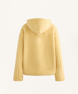 Oysho Куртка из искусственной овчины с капюшоном, желтый