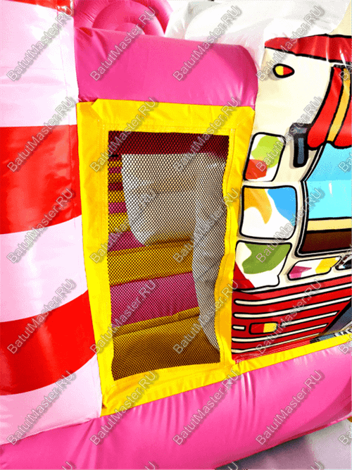 Коммерческий надувной батут "Мороженое розовое" 6*4*2,8 м