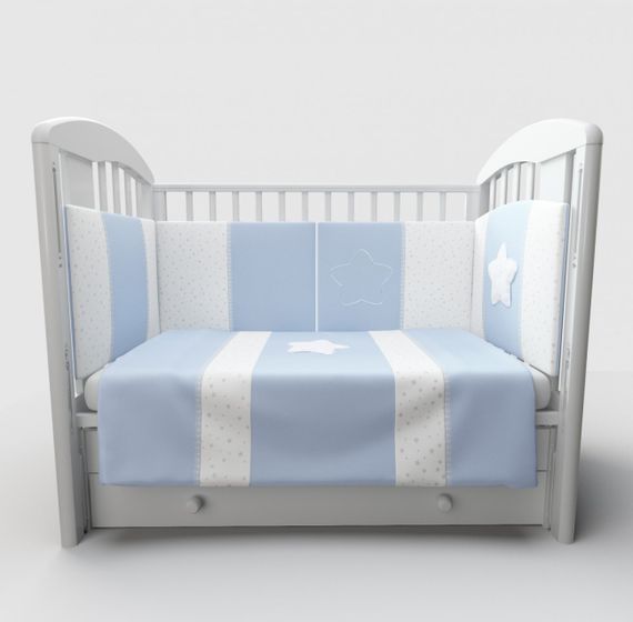 Набор в кровать для новорожденных Lollycottons Maks Star Голубой