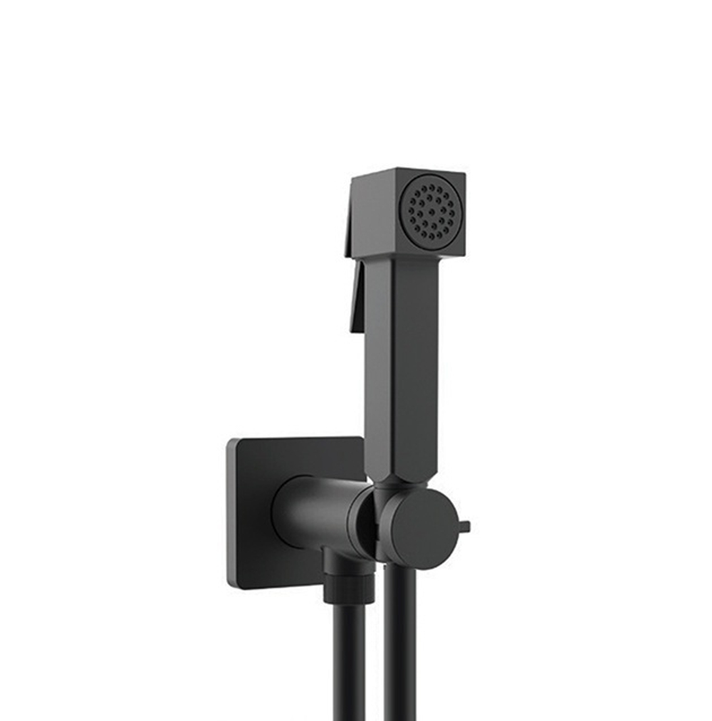 Bossini Cube Brass Mixer Set гигиенический комплект: смеситель прогрессивный, душ с кнопкой подачи воды, шланг 1250 мм, держатель с шланговым подключен