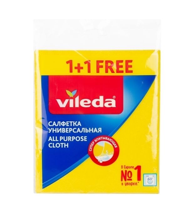 Vileda Салфетка универсальная All Purpose Cloth, 1+1 шт